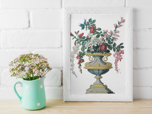 Juin Roses et Chèvrefeuilles Print