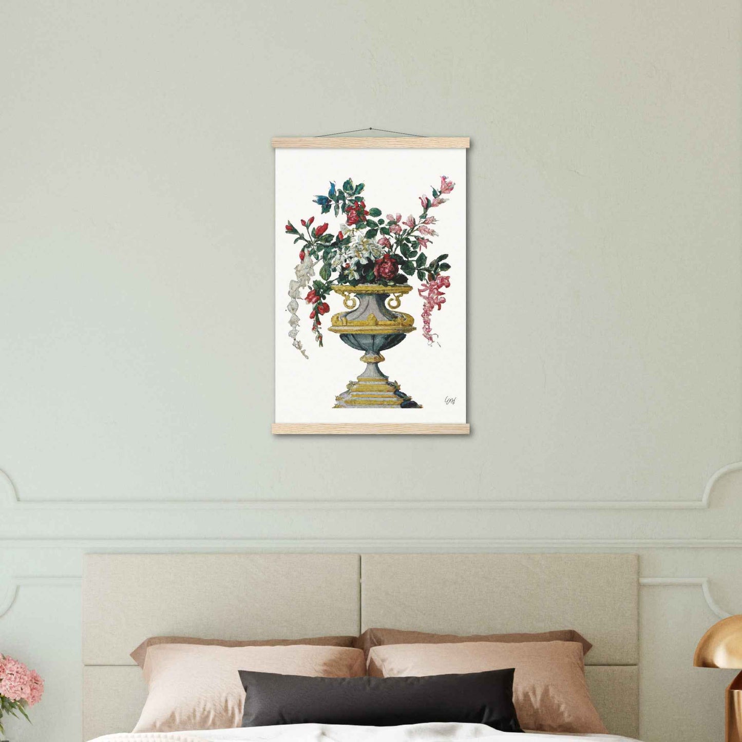 Juin Roses et Chèvrefeuilles Print