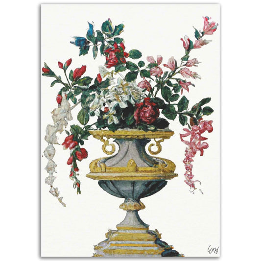 Juin Roses et Chèvrefeuilles Print