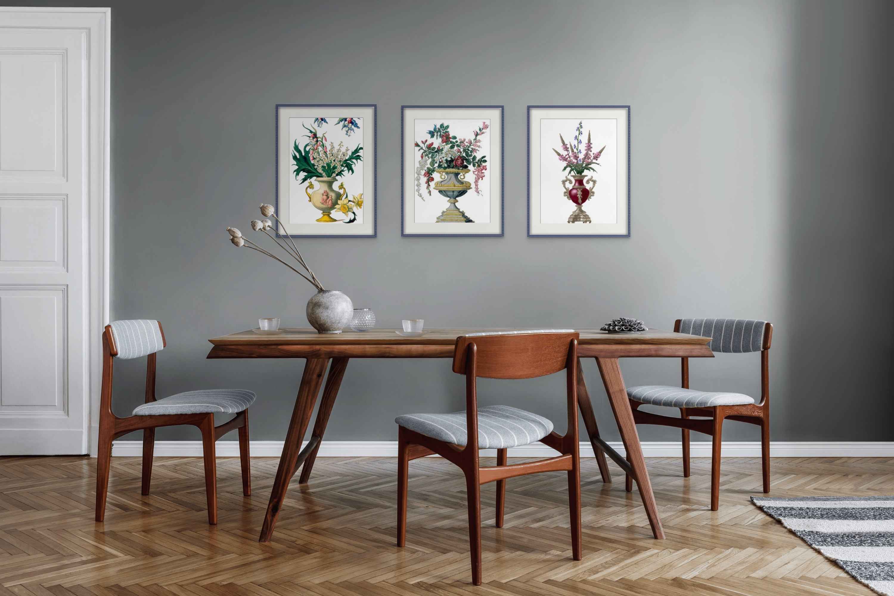 Juin Roses et Chèvrefeuilles Print