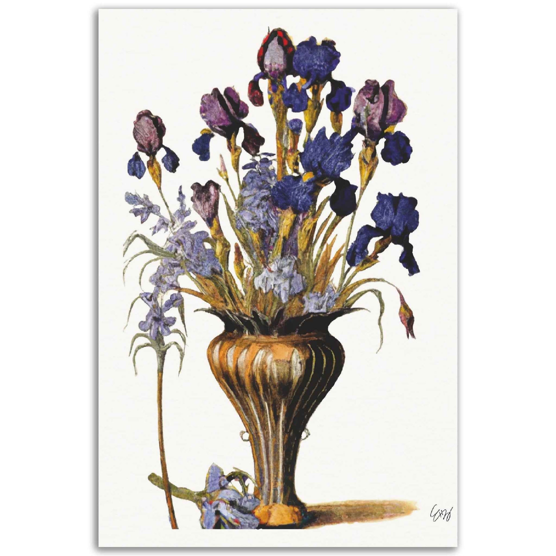 Février Iris et Violettes Print